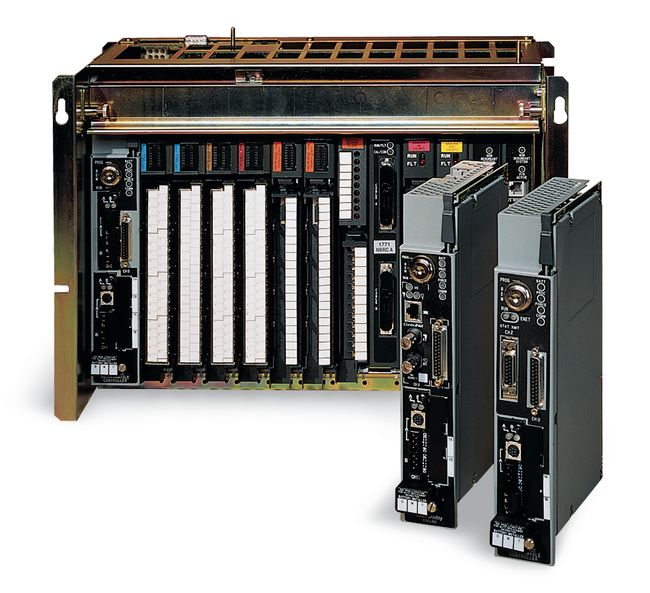 Allen-Bradley PLC-5 chassis with 1771 IO modules for PLC-5 to Ethernet upgrades