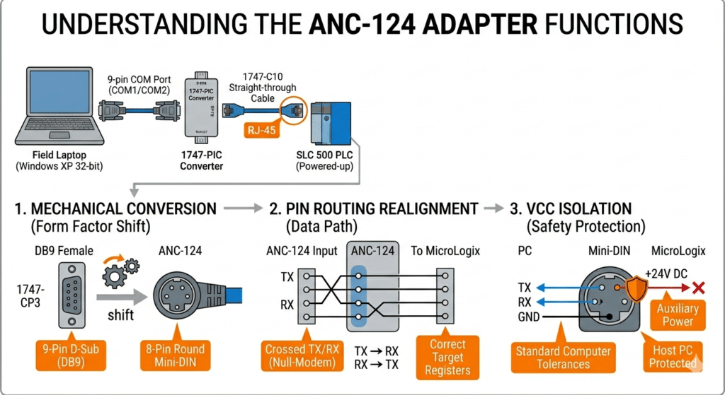 The ANC-124 is Programming Cable for A-B PLCs - Automation Networks